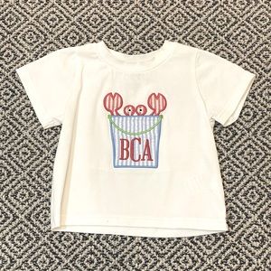 🎉 VGUC! 🎉 Cecil & Lou 18M Monogrammed BCA Short-Sleeve Crab Tee